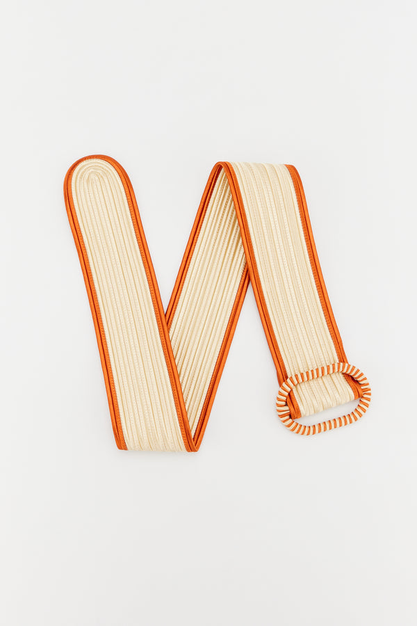 d'estrëe paris EGGSHELL & ORANGE Passementerie Belt with Contrast Edging