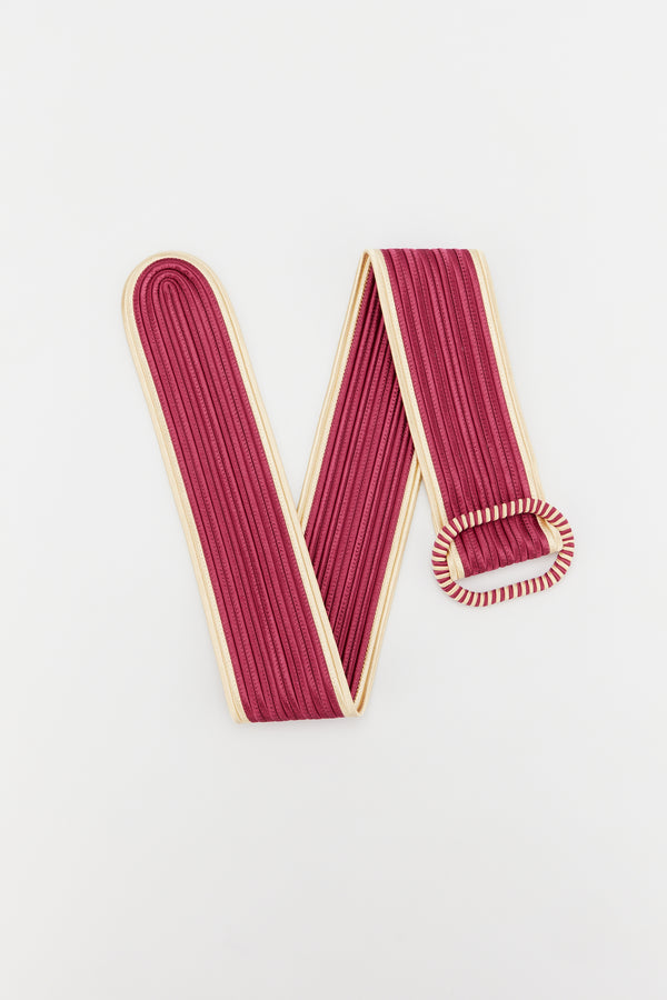 d'estrëe paris FUCHSIA & EGGSHELL Passementerie Belt with Contrast Edging