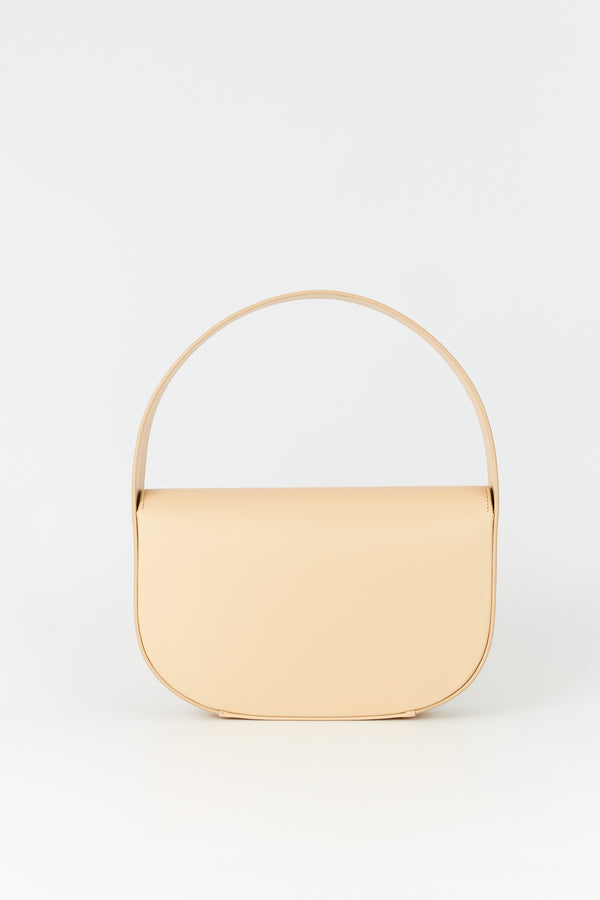 D'estrëe Paris Geometric Leather Bag With Golden Latch Beige