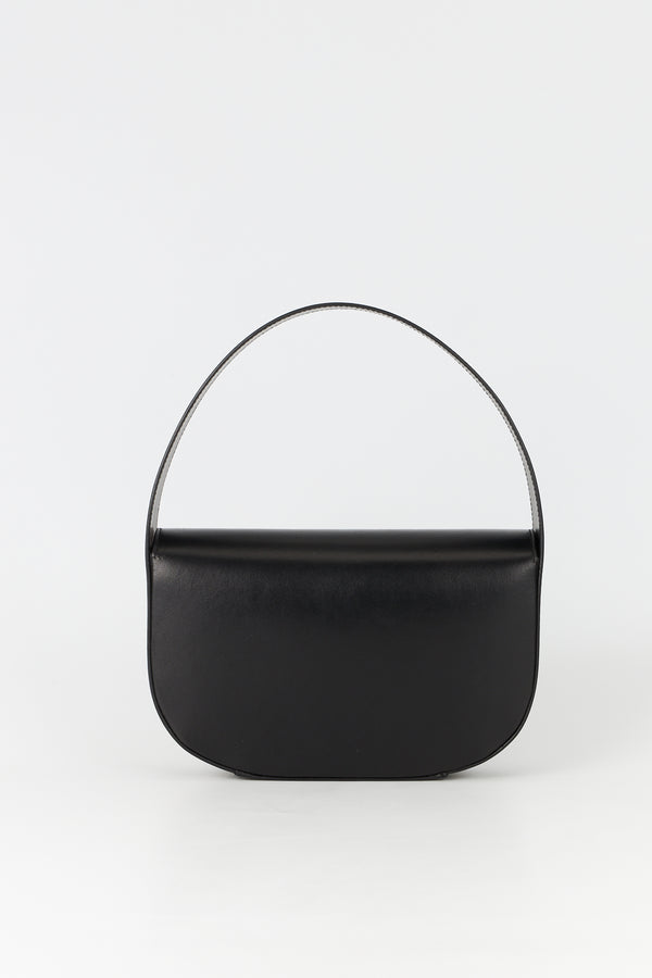 D'estrëe Paris Geometric Leather Bag With Golden Latch Black
