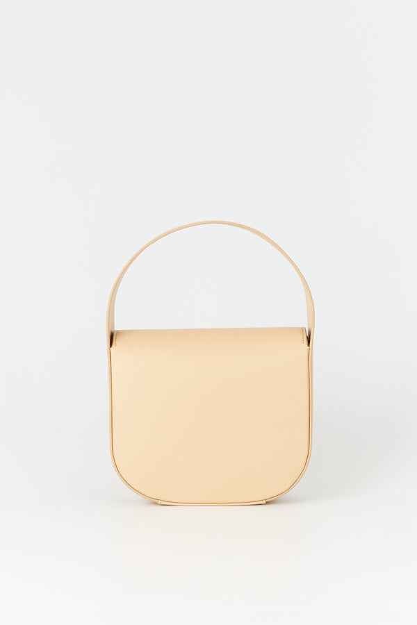 D'estrëe Paris Geometric Leather Handbag With Golden Latch Beige