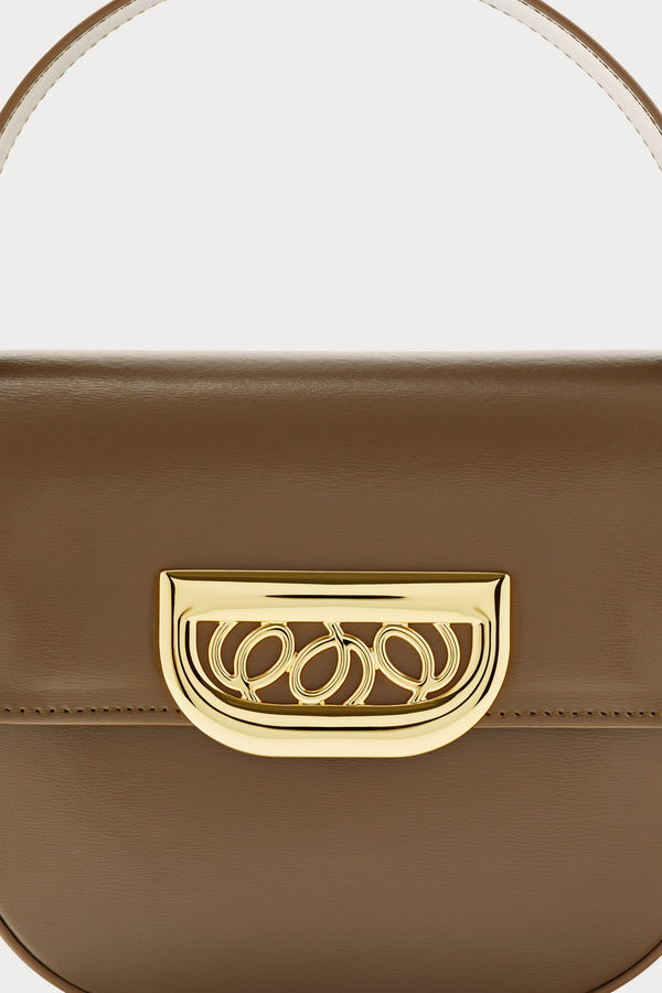 D'estrëe Paris Geometric Leather Handbag With Golden Latch Khaki