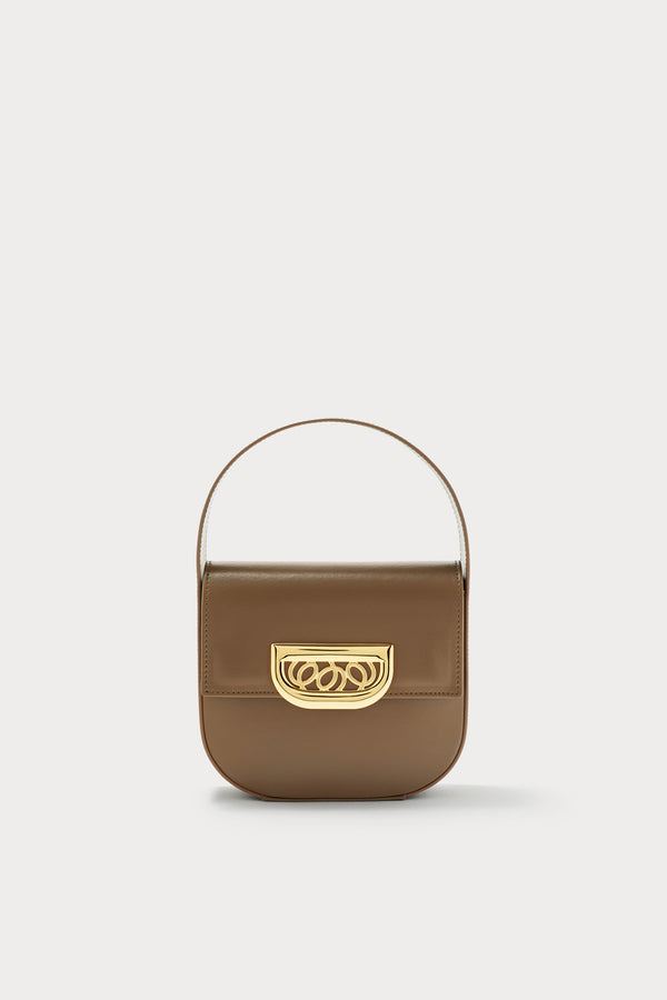 d'estrëe paris Geometric Leather Handbag with Golden Latch Khaki