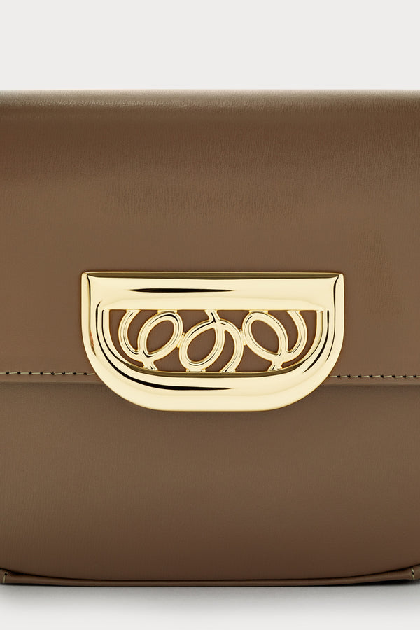 D'estrëe Paris Geometric Leather Handbag With Golden Latch Khaki