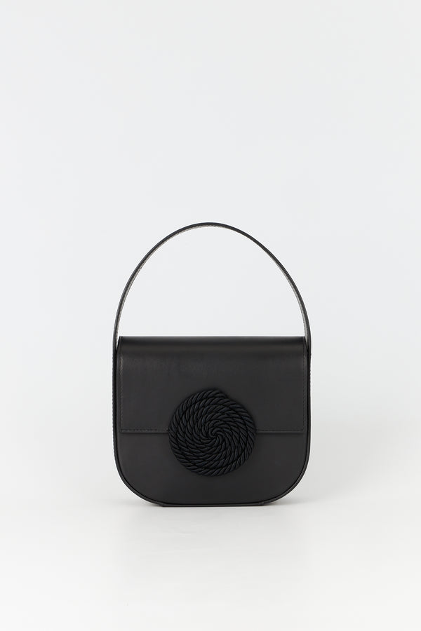 d'estrëe paris Geometric Leather Handbag with Passementerie DetailsBlack