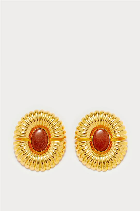 d'estrëe paris Glittery Brown Sun Piercing Earrings