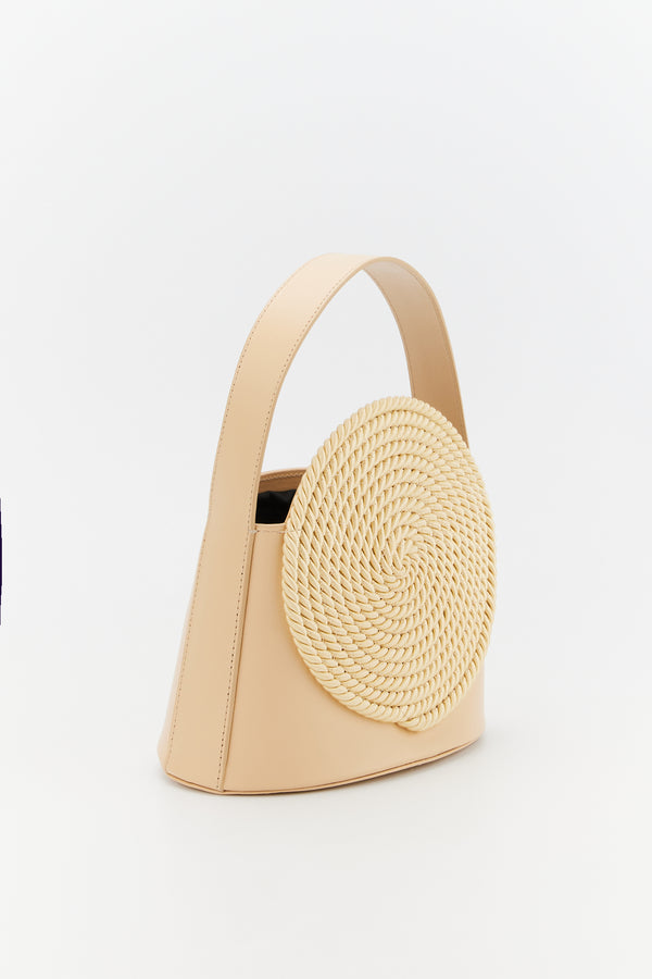 D'estrëe Paris Leather Bag With Passementerie Details Beige