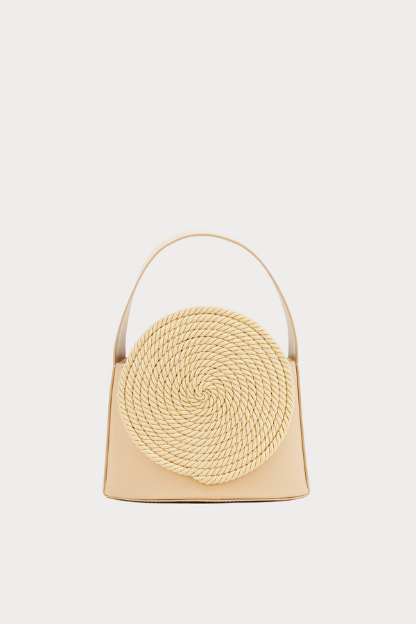 d'estrëe paris Leather Bag with Passementerie Details Beige