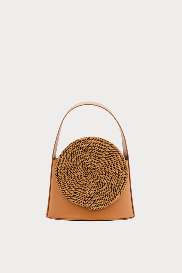 d'estrëe paris Leather Bag with Passementerie Details Camel