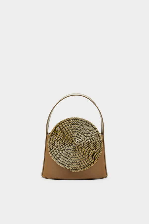 d'estrëe paris Leather Bag with Passementerie Details Khaki