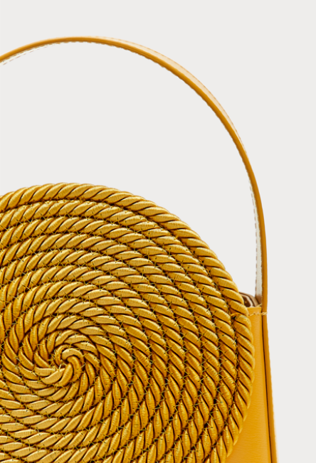 D'estrëe Paris Leather Bag With Passementerie Details Mustard