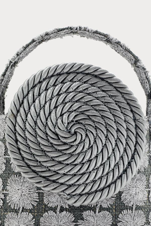 D'estrëe Paris Leather Mini Bag With Passementerie Detail Grey