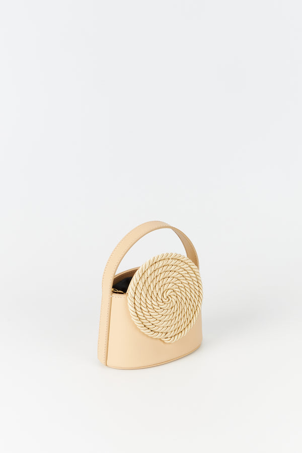 D'estrëe Paris Leather Mini Bag With Passementerie Details Beige