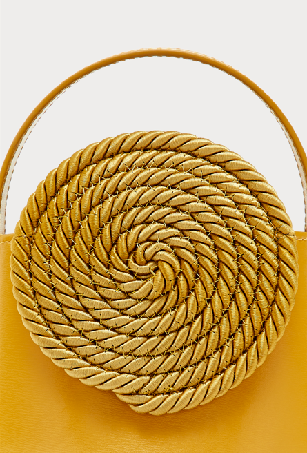 D'estrëe Paris Leather Mini Bag With Passementerie Details Mustard