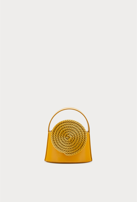 d'estrëe paris Leather Mini Bag with Passementerie Details Mustard