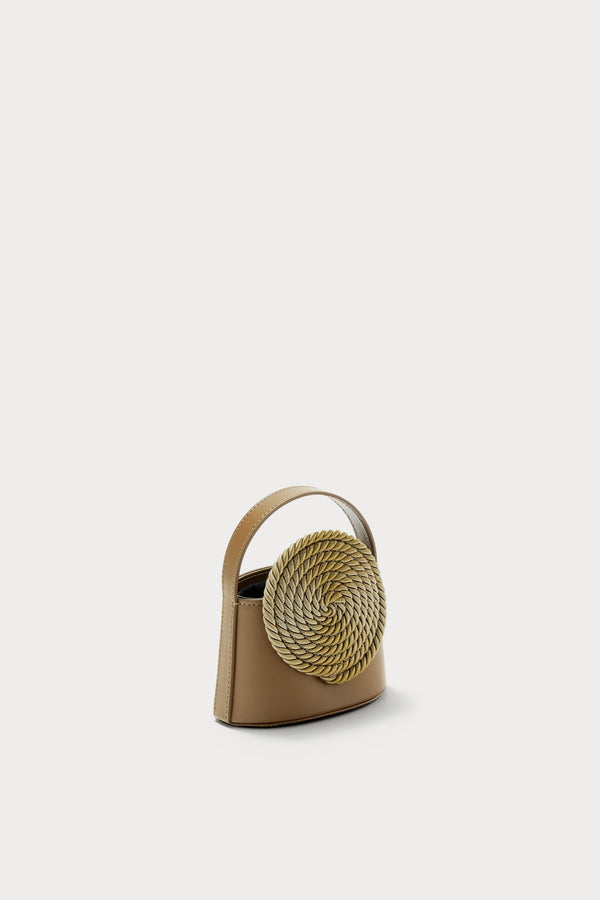 D'estrëe Paris Mini Leather Bag With Passementerie Detail Khaki