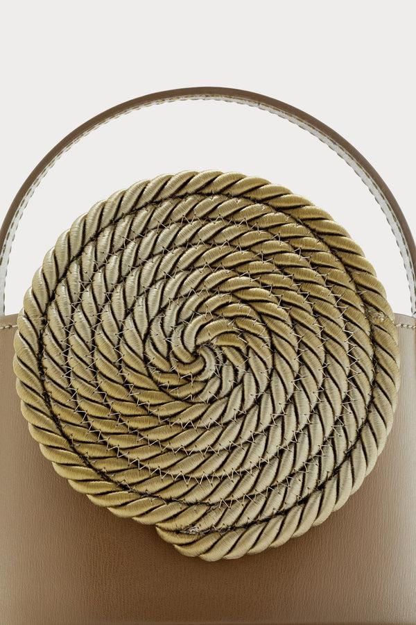 D'estrëe Paris Mini Leather Bag With Passementerie Detail Khaki