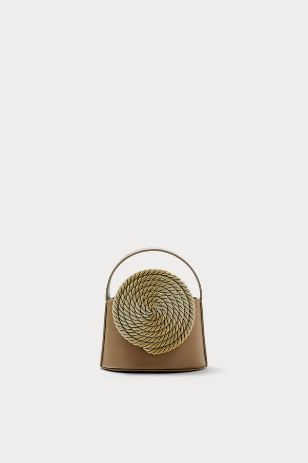 d'estrëe paris Mini Leather Bag with Passementerie Detail Khaki