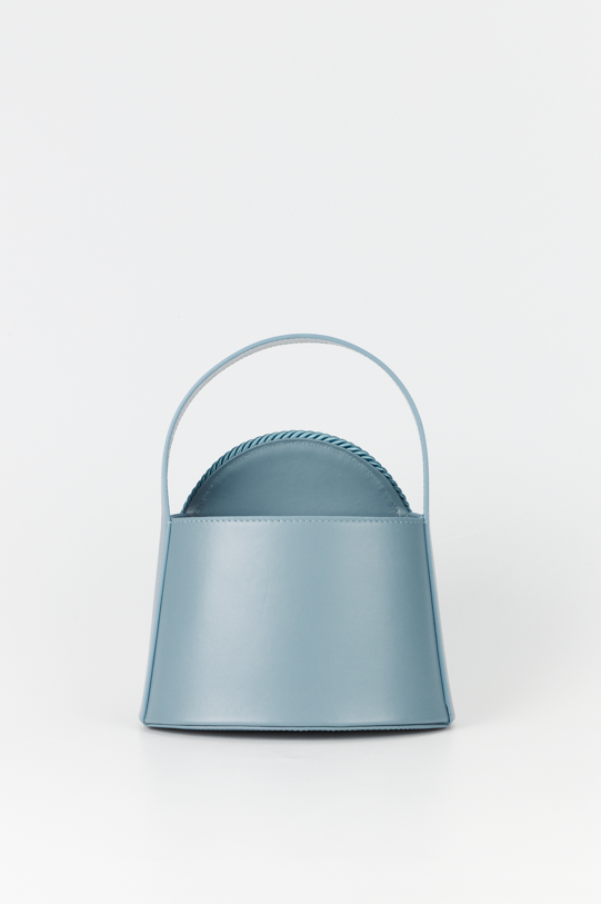 D'estrëe Paris NIAGARA BLUE Leather Handle Bag With Passementerie Details