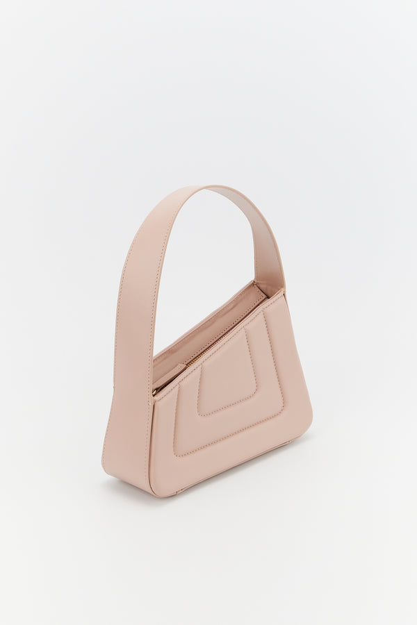 D'estrëe Paris NUDE Asymmetric Leather Quilted Mini Bag