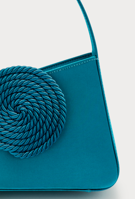 D'estrëe Paris PETROLE Asymmetric Satin Passementerie Mini Bag