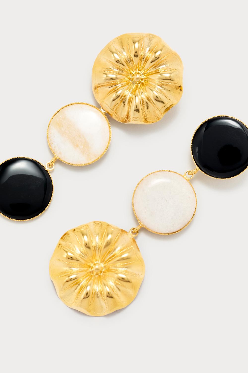 D'estrëe Paris SONIA DAISY DOUBLE STONE BLACK & WHITE