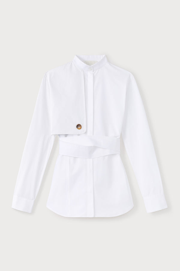 d'estrëe paris WHITE Shirt with Sleeve & Button detail