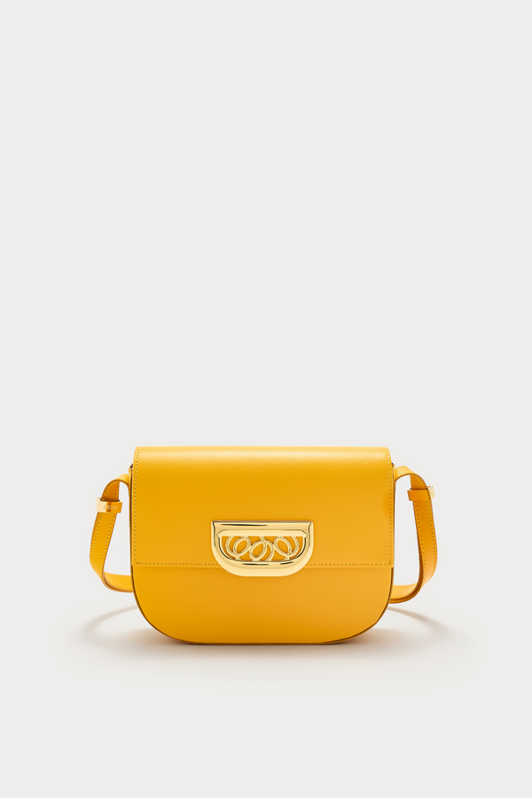 D'estrëe Paris YELLOW Leather Crossbody Bag With Golden Clasp