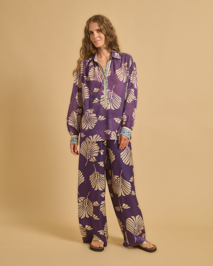 Diega CHEMISE CALBIZA 3 VIOLET BLEU ECRU