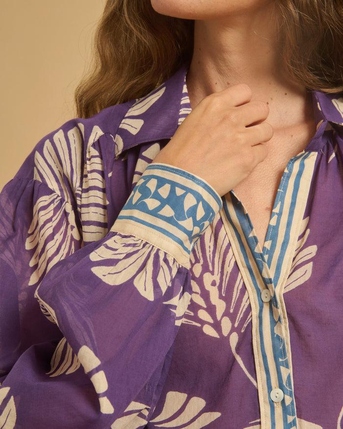 Diega CHEMISE CALBIZA 3 VIOLET BLEU ECRU