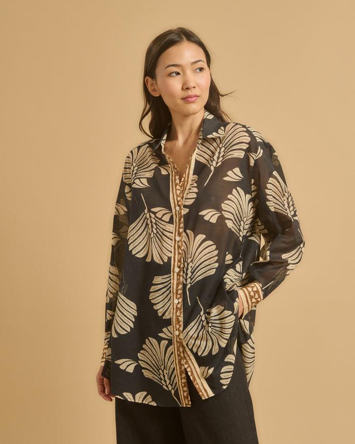 Diega CHEMISE CENTIA 1 NOIR CAMEL ECRU