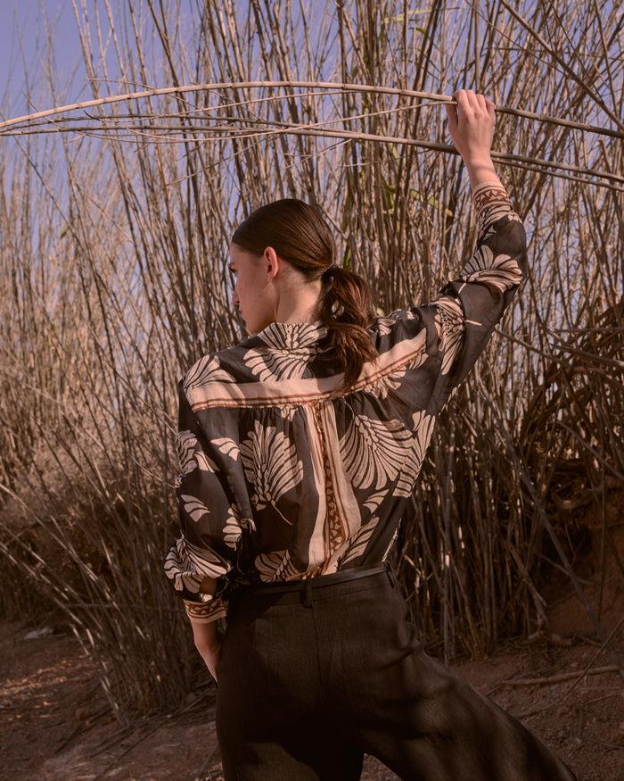 Diega CHEMISE CENTIA 1 NOIR CAMEL ECRU