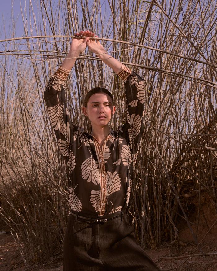 diega CHEMISE CENTIA 1 NOIR CAMEL ECRU