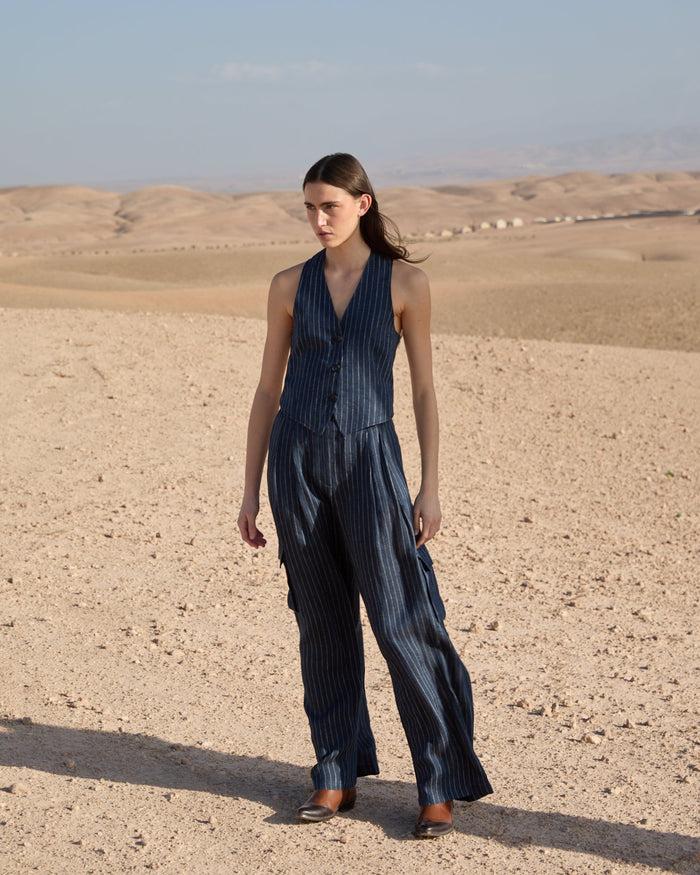 Diega PANTALON PACO 1 BLEU BLANC