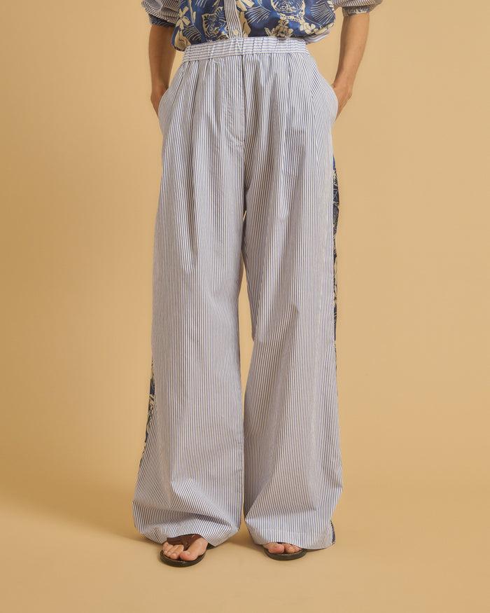 Diega PANTALON PEPO 1 BLEU BLANC