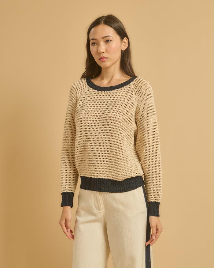 Diega PULL PLAGO 1 NATUREL/NAVY