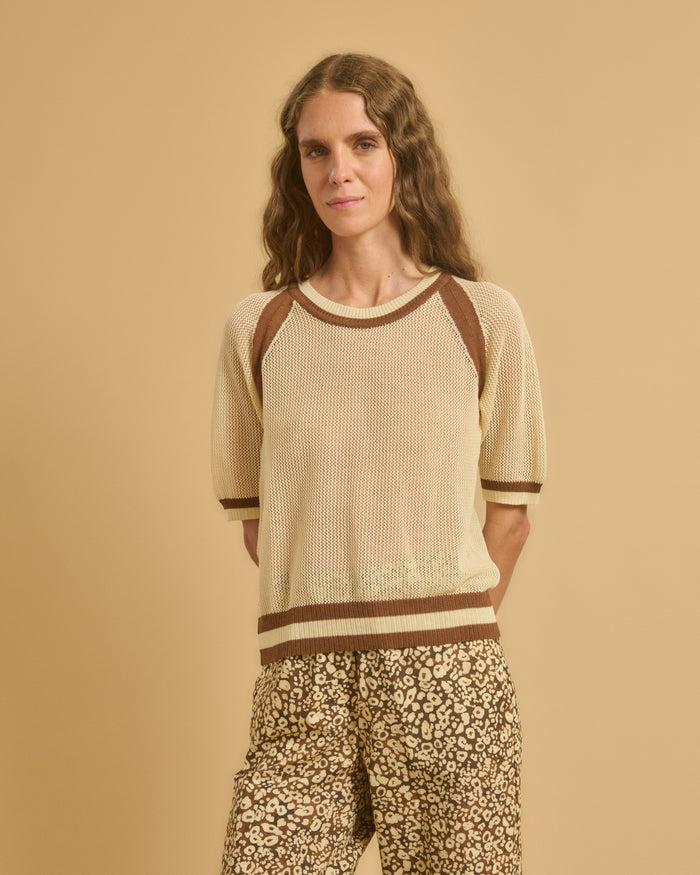 diega PULL PLUO 1 ECRU/CAMEL