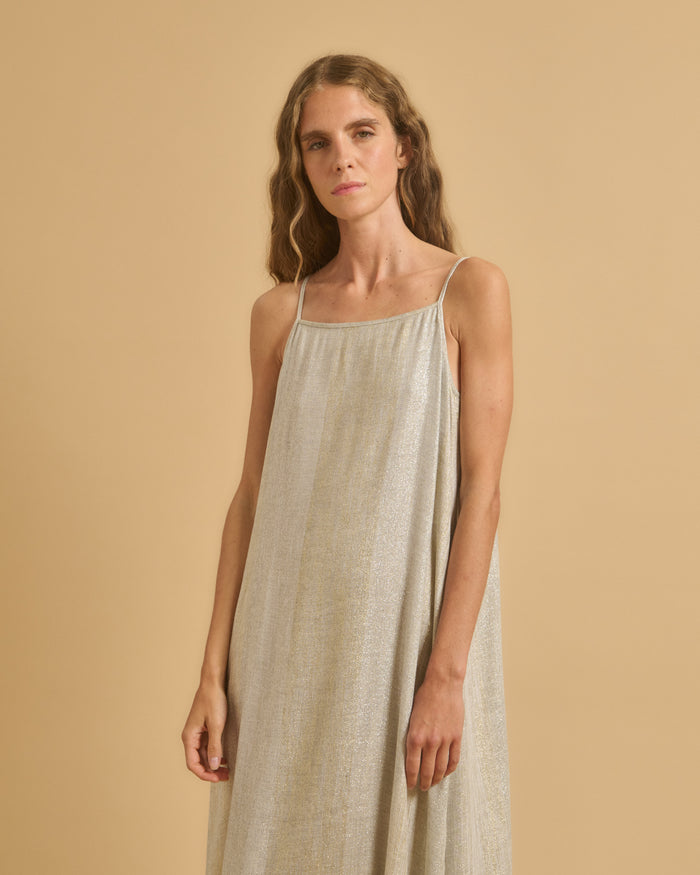 Diega ROBE ROFIA 1 DORE ARGENT