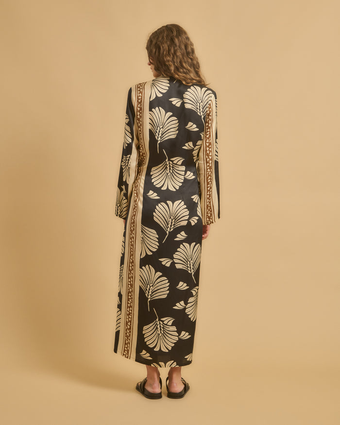 Diega ROBE ROSSANA 1 NOIR CAMEL ECRU