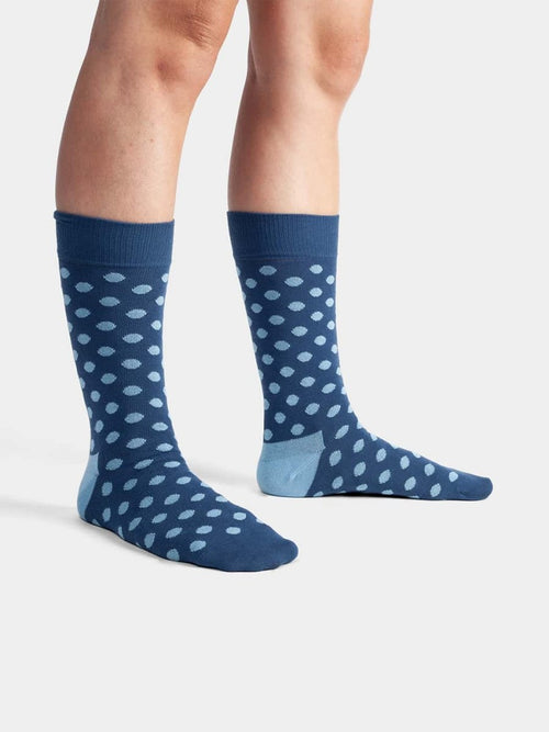 Dilly Socks Notre Chaussettes: Big Blue Dots