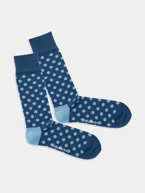 dilly socks Notre chaussettes: Big Blue Dots