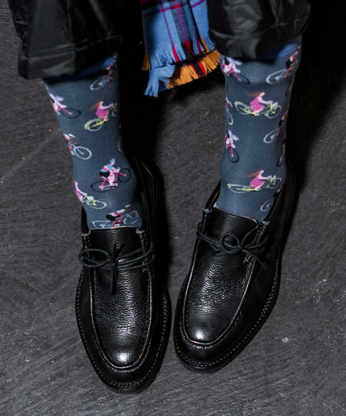 Dilly Socks Notre Chaussettes: Blue Bike
