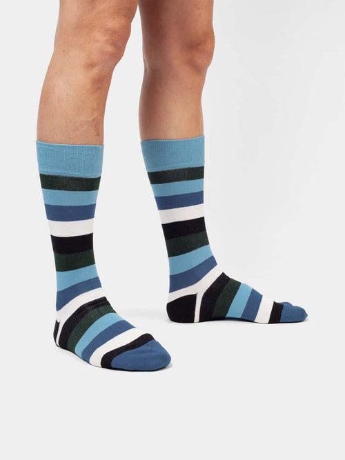 Dilly Socks Notre Chaussettes: Bold Line Blue