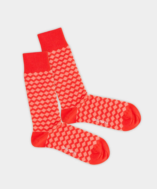 dilly socks Notre chaussettes: Coral Zig Zag