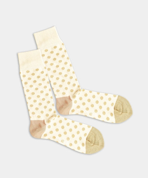 dilly socks Notre chaussettes: Cream Dots