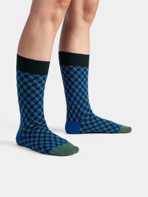 Dilly Socks Notre Chaussettes: Deep Blue Dice