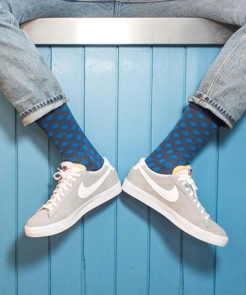 Dilly Socks Notre Chaussettes: Deep Water Dots