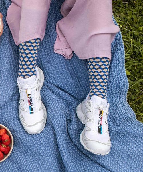 Dilly Socks Notre Chaussettes: Denim Dice