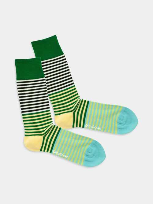 dilly socks Notre chaussettes: Fine Line Green