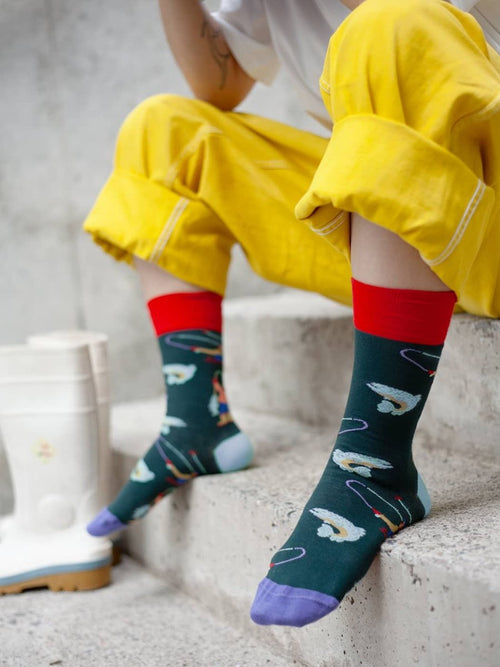 Dilly Socks Notre Chaussettes: Fishing Rod